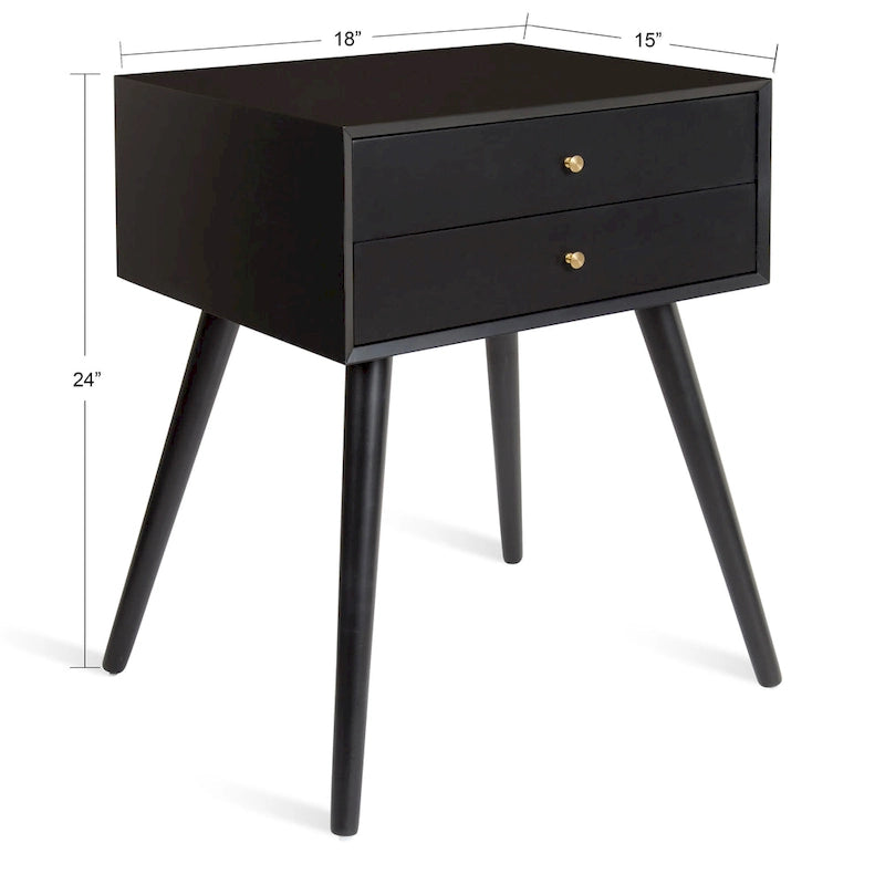 Table de chevet Kate et Laurel Finco avec 2 tiroirs