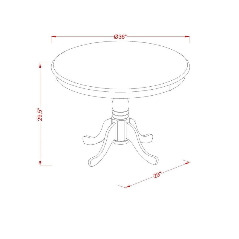 Ensemble de salle à manger East West Furniture composé d'une table de cuisine ronde et de chaises rembourrées, blanc lin (options de pièces)