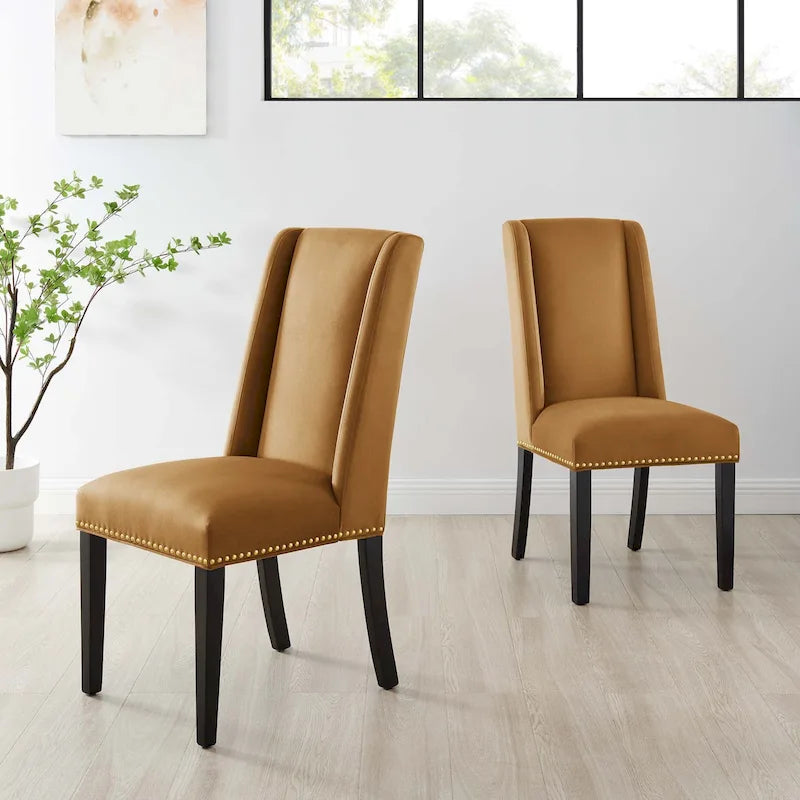 Chaises de salle à manger en velours Performance Baron - Lot de 2