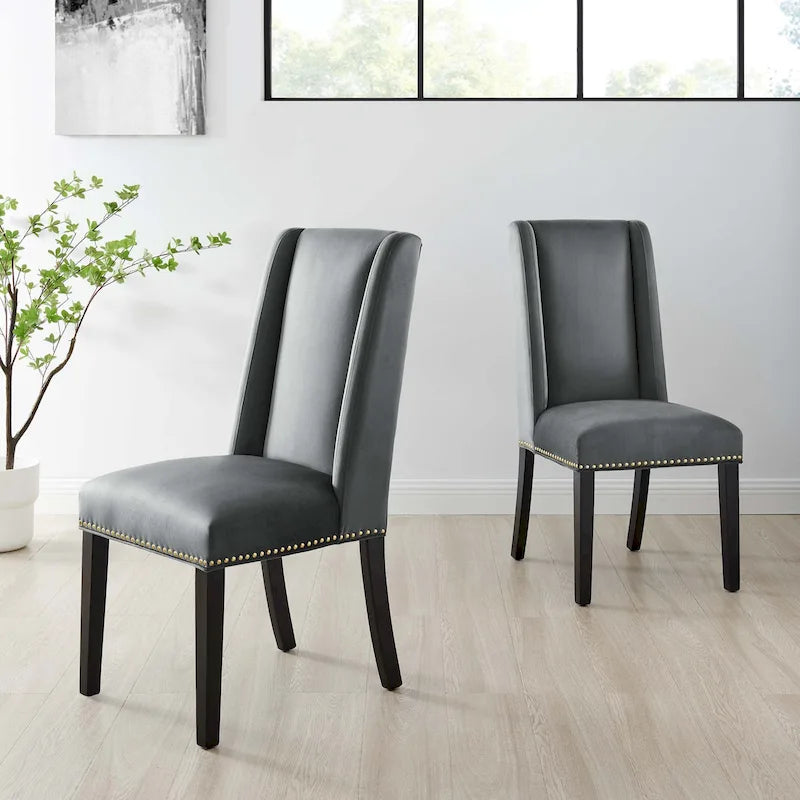 Chaises de salle à manger en velours Performance Baron - Lot de 2