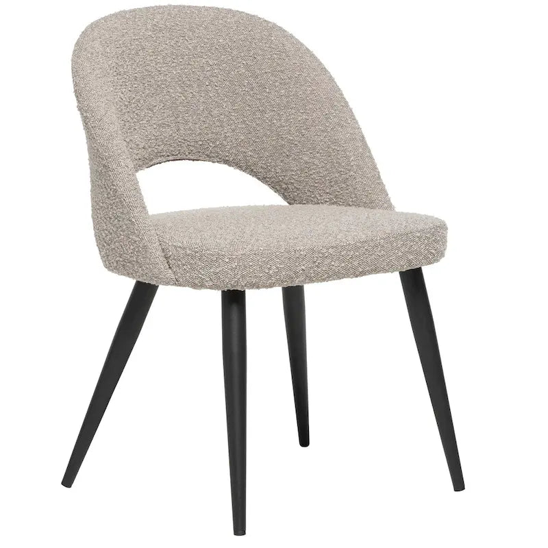 Chaise de salle à manger Coco en bouclé, style français moderne du milieu du siècle