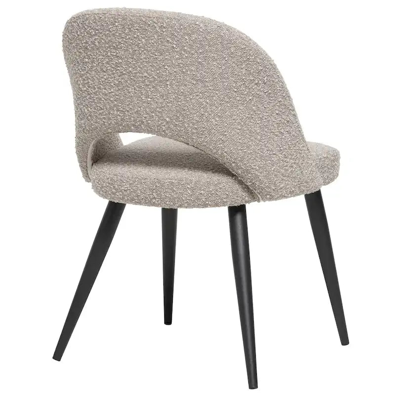 Chaise de salle à manger Coco en bouclé, style français moderne du milieu du siècle