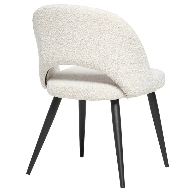 Chaise de salle à manger Coco en bouclé, style français moderne du milieu du siècle