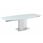 Table à manger extensible contemporaine Somette en verre blanc