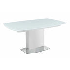 Table à manger extensible contemporaine Somette en verre blanc