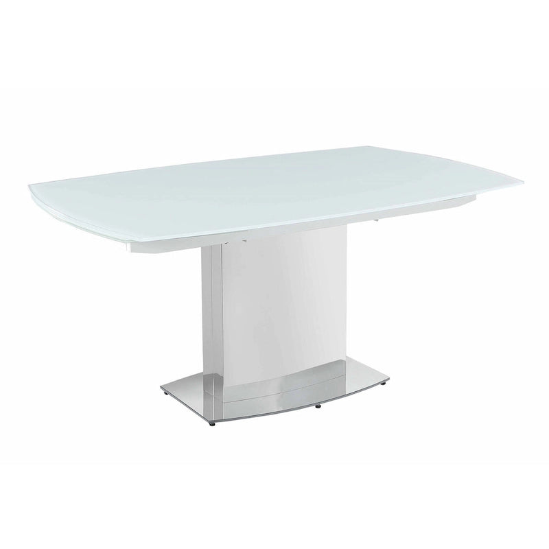 Table à manger extensible contemporaine Somette en verre blanc