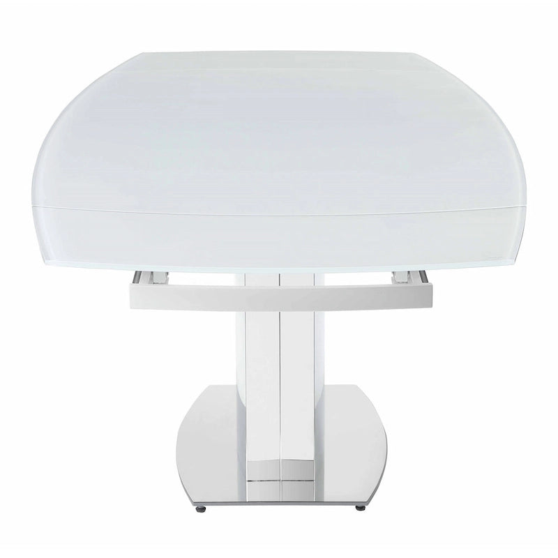 Table à manger extensible contemporaine Somette en verre blanc