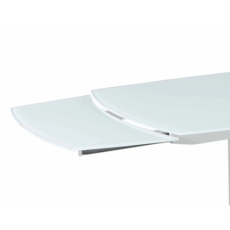 Table à manger extensible contemporaine Somette en verre blanc