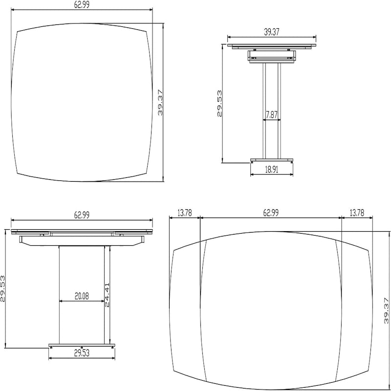 Table à manger extensible contemporaine Somette en verre blanc