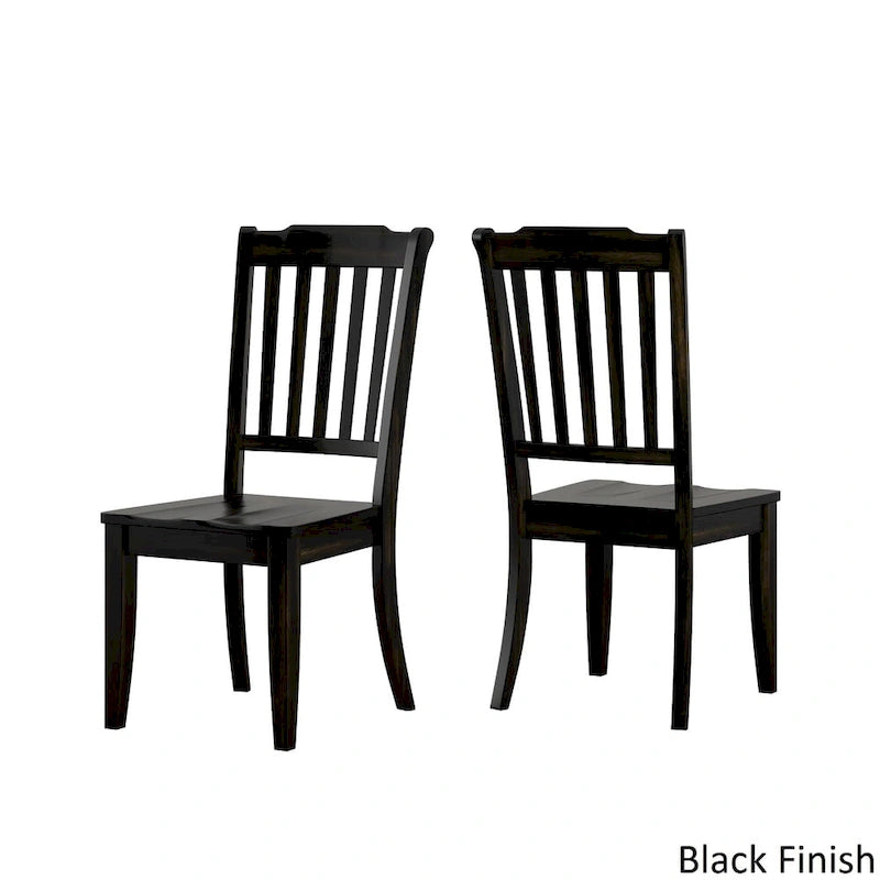 Ensemble de salle à manger 3 pièces avec dossier à lattes et plateau rond en bois massif Eleanor Oak par iNSPIRE Q Classic