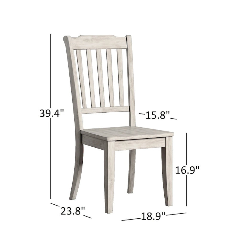 Ensemble de salle à manger 3 pièces avec dossier à lattes et plateau rond en bois massif Eleanor Oak par iNSPIRE Q Classic