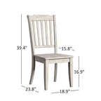 Ensemble de salle à manger 3 pièces avec dossier à lattes et plateau rond en bois massif Eleanor Oak par iNSPIRE Q Classic