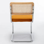 Chaise d'appoint en velours et cannage Latham (lot de 2)