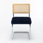 Chaise d'appoint en velours et cannage Latham (lot de 2)