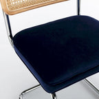 Chaise d'appoint en velours et cannage Latham (lot de 2)