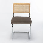 Chaise d'appoint en velours et cannage Latham (lot de 2)