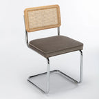 Chaise d'appoint en velours et cannage Latham (lot de 2)
