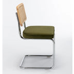Chaise d'appoint en velours et cannage Latham (lot de 2)