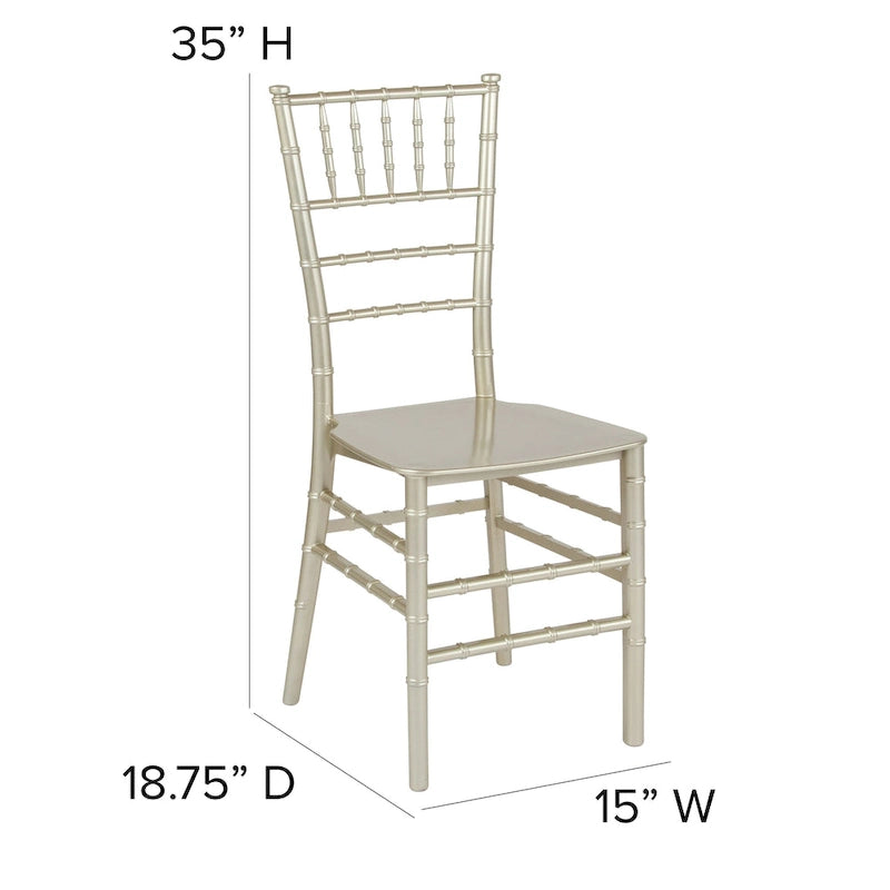 Chaise Chiavari empilable en résine - 15L x 18,75P x 35H - 15L x 18,75P x 35H