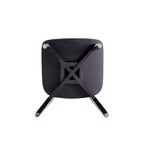 Manhattan Comfort Chaise de salle à manger carrée Versailles en noir et rotin naturel - Lot de 2