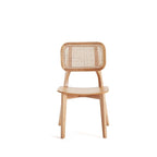 Manhattan Comfort Chaise de salle à manger carrée Versailles en noir et rotin naturel - Lot de 2