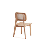 Manhattan Comfort Chaise de salle à manger carrée Versailles en noir et rotin naturel - Lot de 2