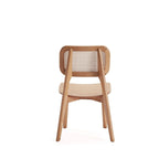 Manhattan Comfort Chaise de salle à manger carrée Versailles en noir et rotin naturel - Lot de 2
