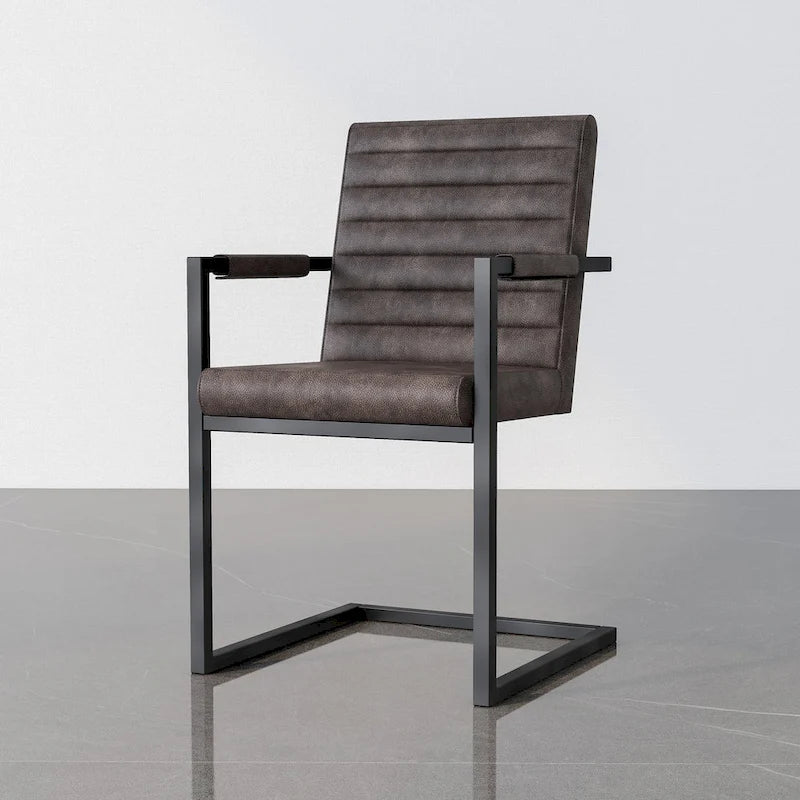 Chaises de salle à manger capitonnées en métal moderne Vendrie par Furniture of America (Lot de 2)