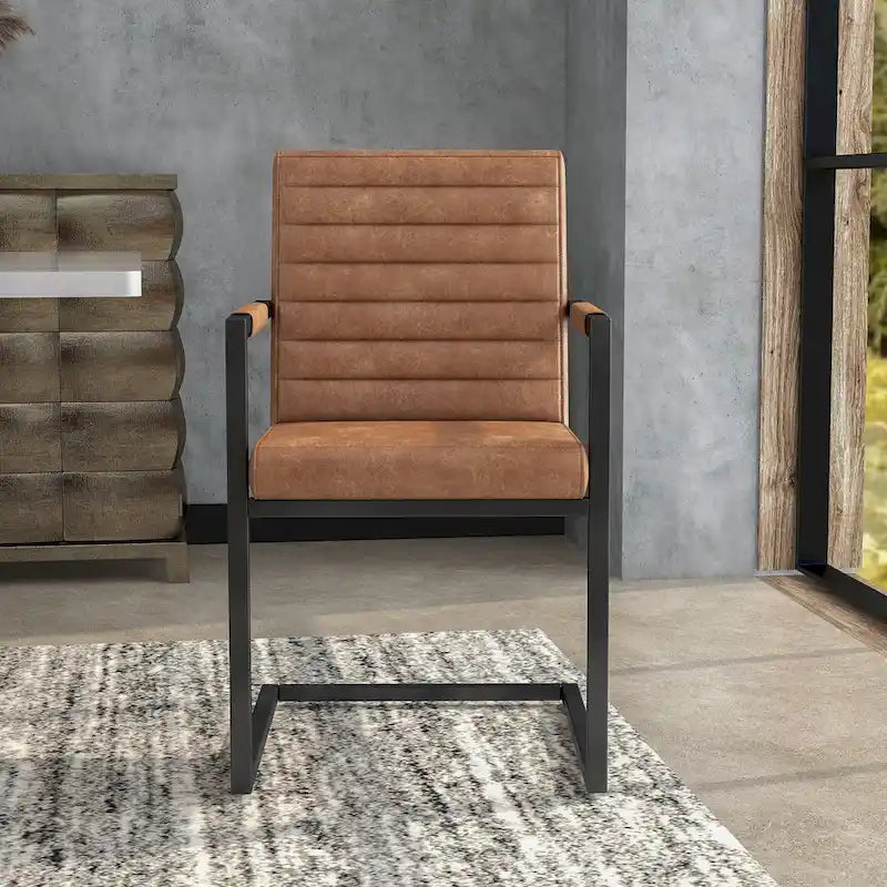 Chaises de salle à manger capitonnées en métal moderne Vendrie par Furniture of America (Lot de 2)