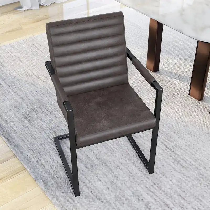 Chaises de salle à manger capitonnées en métal moderne Vendrie par Furniture of America (Lot de 2)