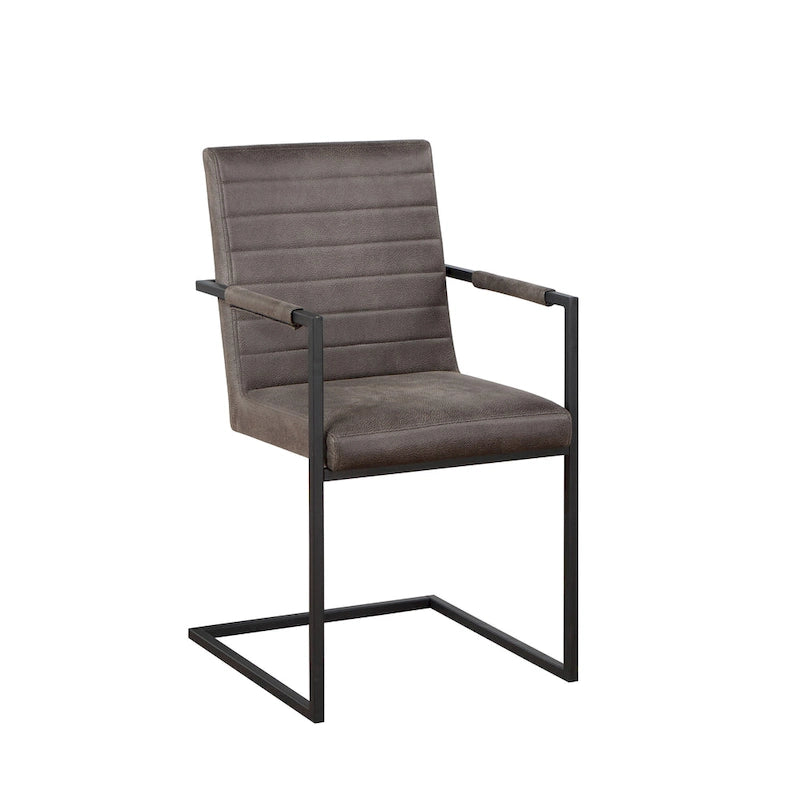 Chaises de salle à manger capitonnées en métal moderne Vendrie par Furniture of America (Lot de 2)