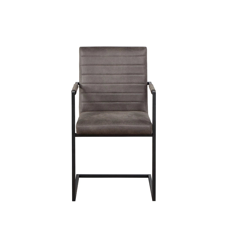 Chaises de salle à manger capitonnées en métal moderne Vendrie par Furniture of America (Lot de 2)