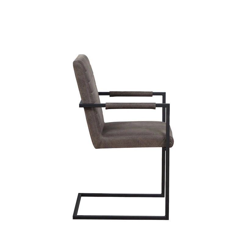 Chaises de salle à manger capitonnées en métal moderne Vendrie par Furniture of America (Lot de 2)