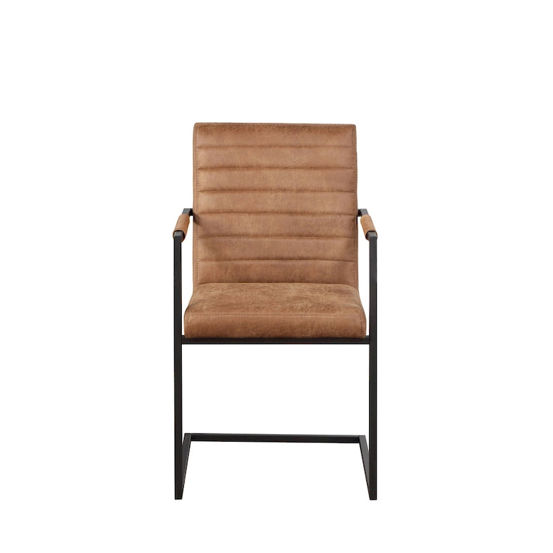 Chaises de salle à manger capitonnées en métal moderne Vendrie par Furniture of America (Lot de 2)