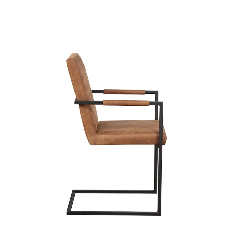 Chaises de salle à manger capitonnées en métal moderne Vendrie par Furniture of America (Lot de 2)