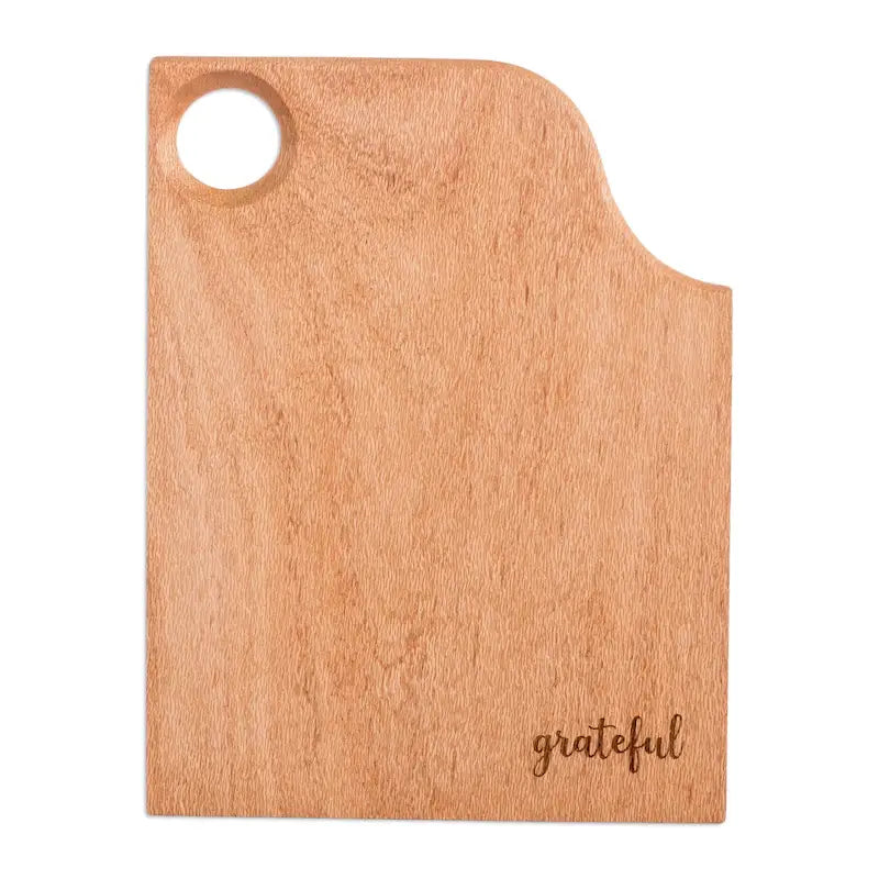 Novica Handmade Vibrant Delicacies Wood Cutting Board