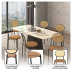 Chaise de salle à manger moderne Leisuremod Euston avec assise rembourrée en velours – Chaise d'appoint à dossier en osier pour bureau à domicile, salon et cuisine