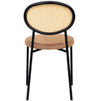 Chaise de salle à manger moderne Leisuremod Euston avec assise rembourrée en velours – Chaise d'appoint à dossier en osier pour bureau à domicile, salon et cuisine