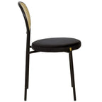 Chaise de salle à manger moderne Leisuremod Euston avec assise rembourrée en velours – Chaise d'appoint à dossier en osier pour bureau à domicile, salon et cuisine