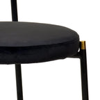 Chaise de salle à manger moderne Leisuremod Euston avec assise rembourrée en velours – Chaise d'appoint à dossier en osier pour bureau à domicile, salon et cuisine