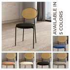 Chaise de salle à manger moderne Leisuremod Euston avec assise rembourrée en velours – Chaise d'appoint à dossier en osier pour bureau à domicile, salon et cuisine