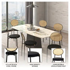 Chaise de salle à manger moderne Leisuremod Euston avec assise rembourrée en velours – Chaise d'appoint à dossier en osier pour bureau à domicile, salon et cuisine