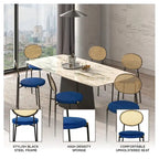 Chaise de salle à manger moderne Leisuremod Euston avec assise rembourrée en velours – Chaise d'appoint à dossier en osier pour bureau à domicile, salon et cuisine