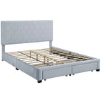 Lit d'appoint capitonné en velours gris moderne avec tête de lit de rangement Honeycomb de Furniture of America