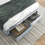 Lit d'appoint capitonné en velours gris moderne avec tête de lit de rangement Honeycomb de Furniture of America
