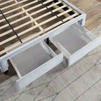 Lit d'appoint capitonné en velours gris moderne avec tête de lit de rangement Honeycomb de Furniture of America