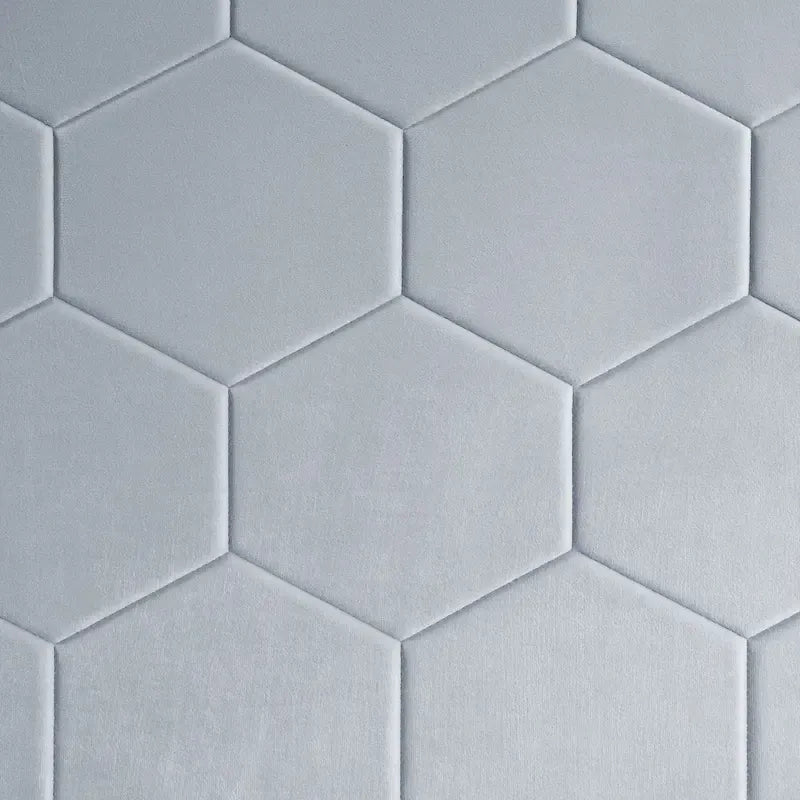 Lit d'appoint capitonné en velours gris moderne avec tête de lit de rangement Honeycomb de Furniture of America