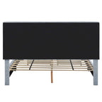 Lit d'appoint capitonné en velours gris moderne avec tête de lit de rangement Honeycomb de Furniture of America