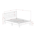 Lit plateforme East West Furniture - Tête de lit en tissu de lin denim avec garniture capitonnée - Pieds noirs (Option de taille et de finition)