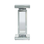 Table piédestal en verre miroir - Argent - Décor Roche River - 12Lx12Px28H
